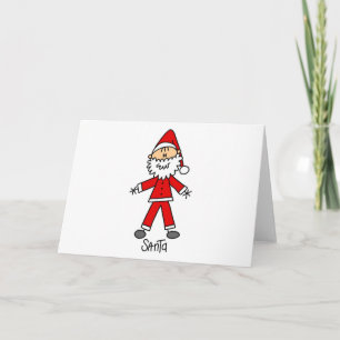 Stick Figure Santa Claus Tshirts and Gifts Holiday Card