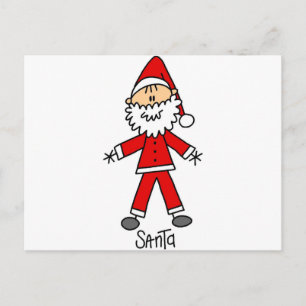Stick Figure Santa Tshirts and Gifts Holiday Postcard