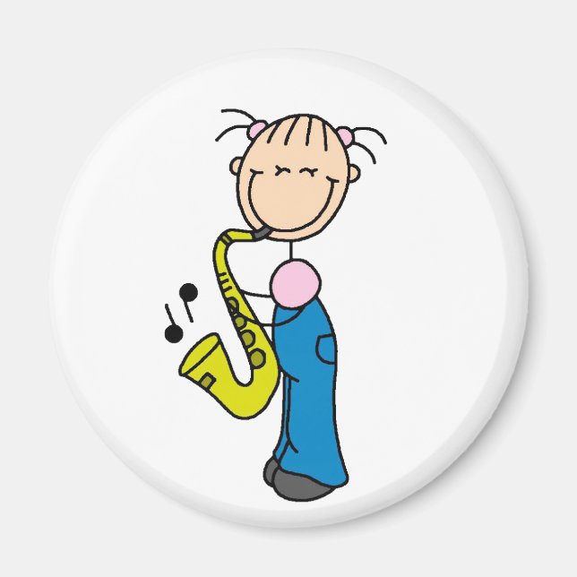 Stick Figure Saxophone Magnet (Front)