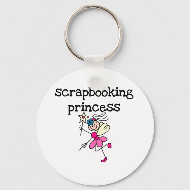 Stick Figure Scrapbook Princess Keychain (Front)