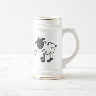 Stick Figure Sheep T-shirts and Gifts Beer Stein