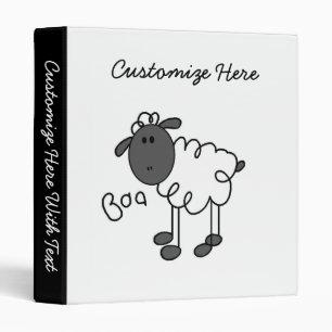 Stick Figure Sheep T-shirts and Gifts Binder
