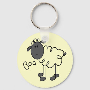Stick Figure Sheep T-shirts and Gifts Keychain