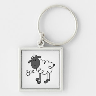 Stick Figure Sheep T-shirts and Gifts Keychain