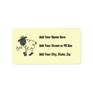 Stick Figure Sheep T-shirts and Gifts Label