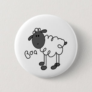 Stick Figure Sheep Tshirts and Gifts 2 Inch Round Button