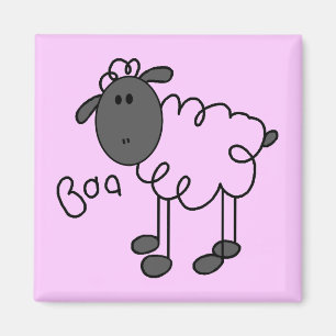 Stick Figure Sheep Tshirts and Gifts Magnet