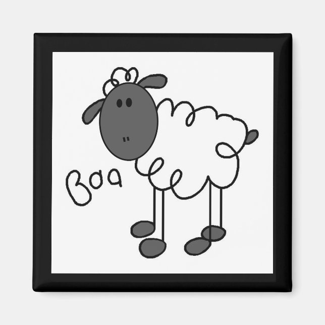 Stick Figure Sheep Tshirts and Gifts Magnet (Front)