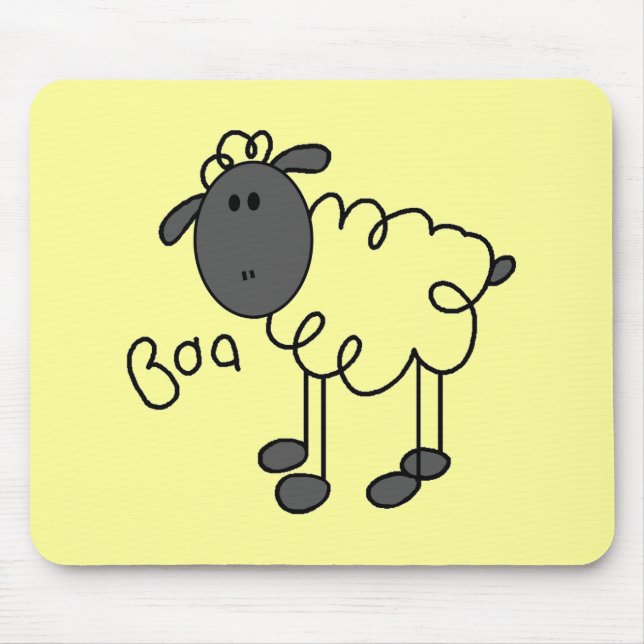 Stick Figure Sheep Tshirts and Gifts Mouse Pad (Front)