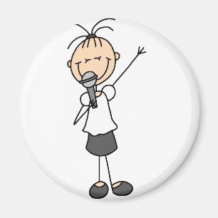 Stick Figure Singer Magnet