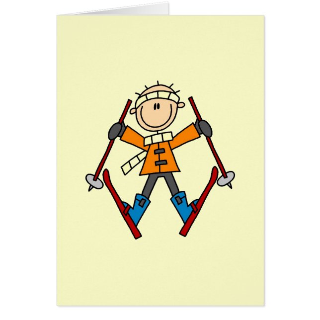 Stick Figure Skier T-shirts and Gifts (Front)