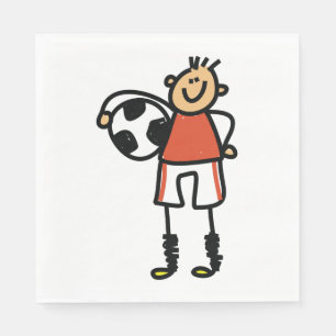 Stick Figure Soccer Boy Football Player Napkin