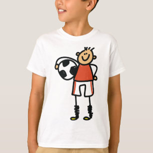 Stick Figure Soccer Boy Football Player T-Shirt