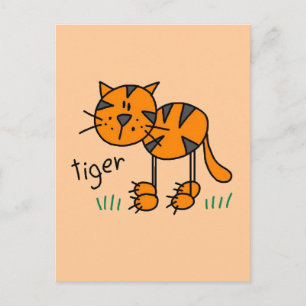 Stick Figure Tiger T-shirts and Gifts Postcard