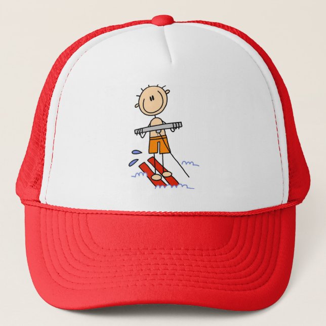 Stick Figure Water Skiing Hats (Front)