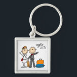 Stick Figure Wedding Honeymoon T-shirts and Gifts Keychain<br><div class="desc">Stick Figure Wedding Honeymooners T-shirts,  mugs,  cards,  stickers,  magnets,  tote bags,  keepsakes,  keychains,  placemats,  binders,  and more featuring a stick figure bride and groom who are embarking on their honeymoon after being married!</div>