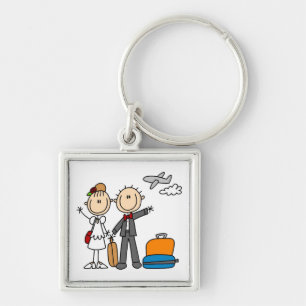 Stick Figure Wedding Honeymoon T-shirts and Gifts Keychain