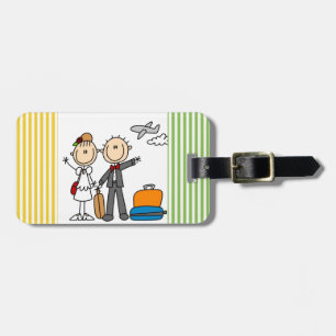 Stick Figure Wedding Honeymoon T-shirts and Gifts Luggage Tag