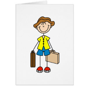Stick Figure With Luggage Card
