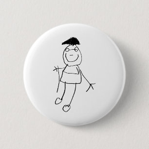 Stick Figures 2 Inch Round Button