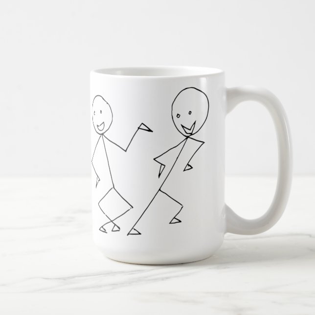 Stick Figures Dancing Coffee Mug (Right)