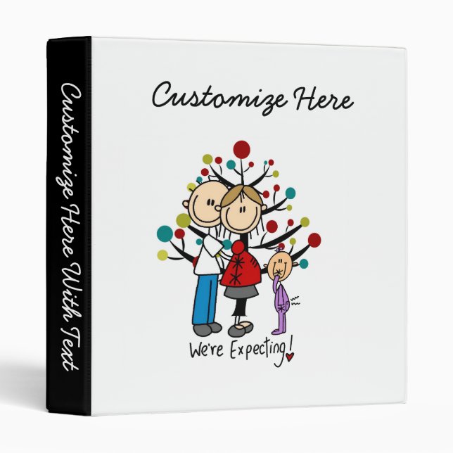 Stick Figures Expectant Parents Girl Binder (Front/Spine)