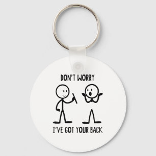 Stick Figures Funny Back Graphic Novelty Sarcastic Keychain