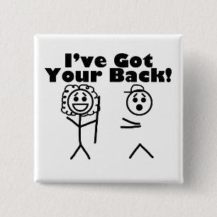 Stick Figures I've Got Your Back Button