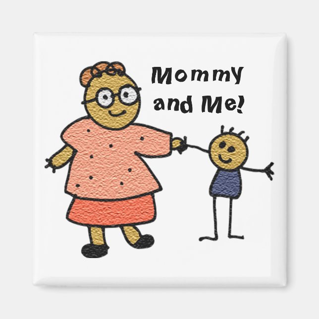 Stick Figures of Mother and Child for Mother's Day Magnet (Front)