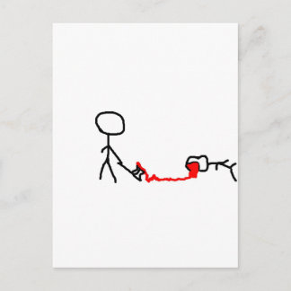 stick figures postcard