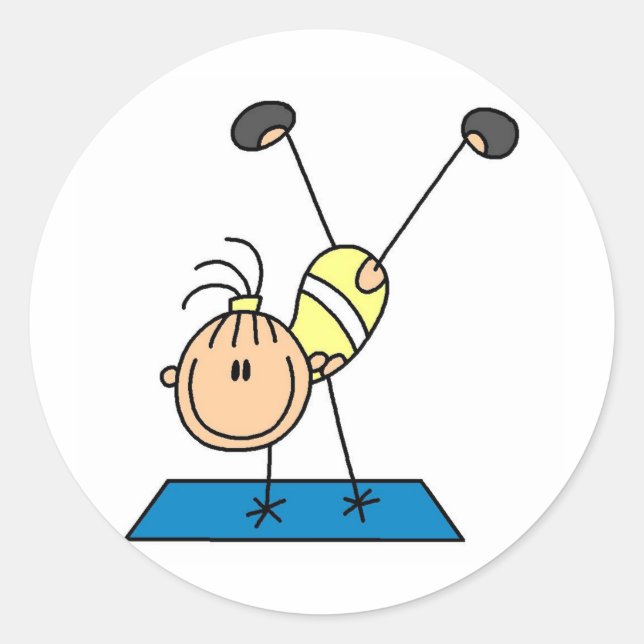 Stick Girl Gymnast Doing Flips Stickers (Devant)
