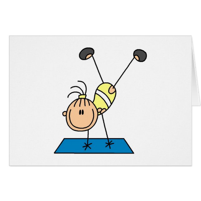 Stick Girl Gymnast Flips Cards (Front Horizontal)