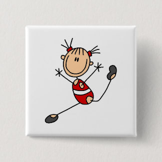 Stick Girl Gymnast Tshirts and Gifts 2 Inch Square Button