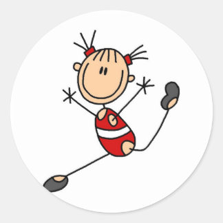 Stick Girl Gymnast Tshirts and Gifts Classic Round Sticker