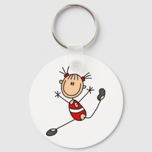 Stick Girl Gymnast Tshirts and Gifts Keychain