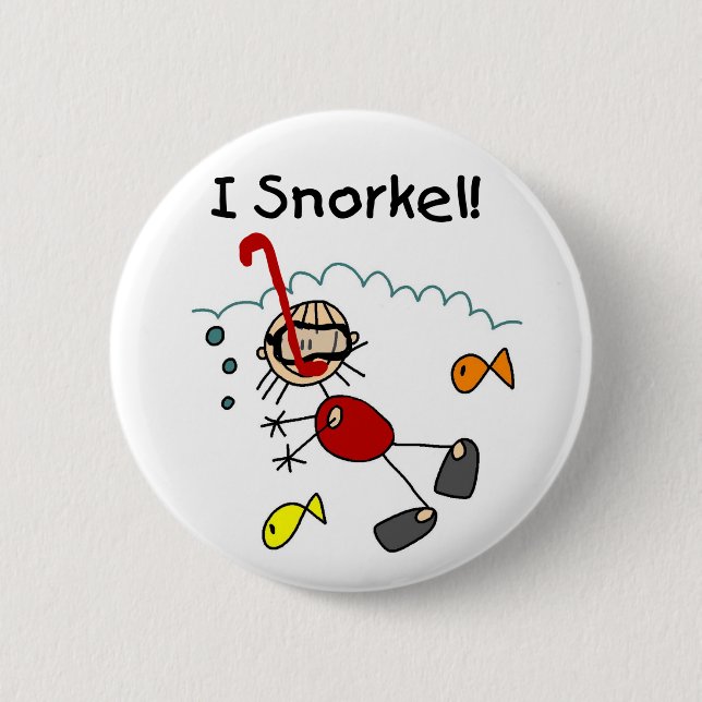 Stick Girl I Snorkel 2 Inch Round Button (Front)