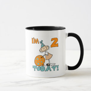 Stick Girl I'm 2 Today Tshirts and Gifts Mug