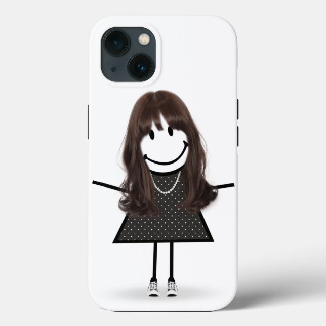 Stick Girl In Sneakers with Hair Case-Mate iPhone Case (Back)