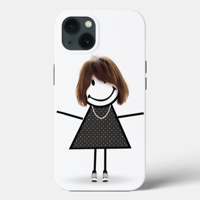 Stick Girl In Sneakers with Hair Case-Mate iPhone Case (Back)