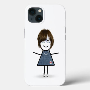 Stick Girl In Sneakers with Hair iPhone 13 Case