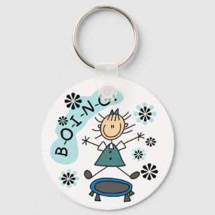 Stick Girl on Trampoline Keychain