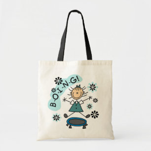 Stick Girl on Trampoline T-shirts and Gifts Tote Bag