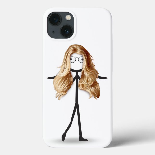 Stick Girl With Blonde Hair and Glasses  Case-Mate iPhone Case (Back)