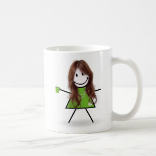 Stick Girl With Coffee and Quote Coffee Mug