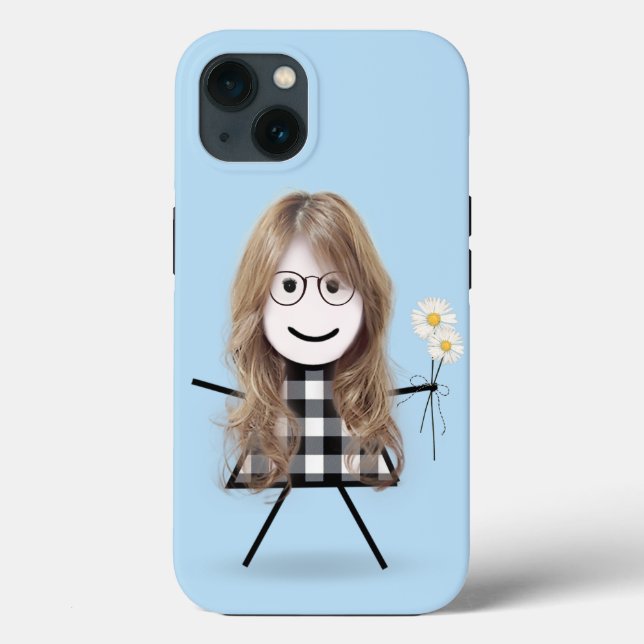 Stick Girl with Daisies  Case-Mate iPhone Case (Back)