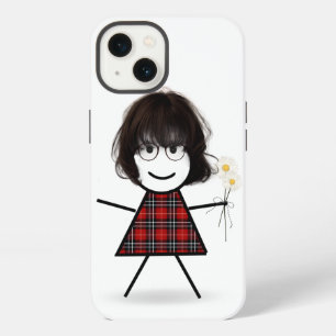 Stick Girl with Daisies iPhone 13 Case