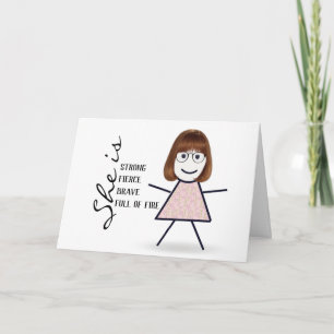 Stick Girl with Hair for Mom Card