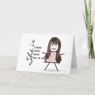 Stick Girl with Hair for Mom Card