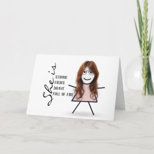 Stick Girl with Hair for Mom Card