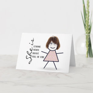 Stick Girl with Hair for Mom Card